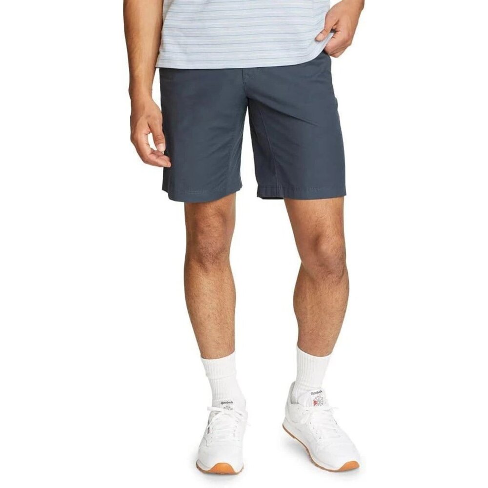 NWT Eddie Bauer Voyager Flex Chino Shorts in Storm, Size 38
